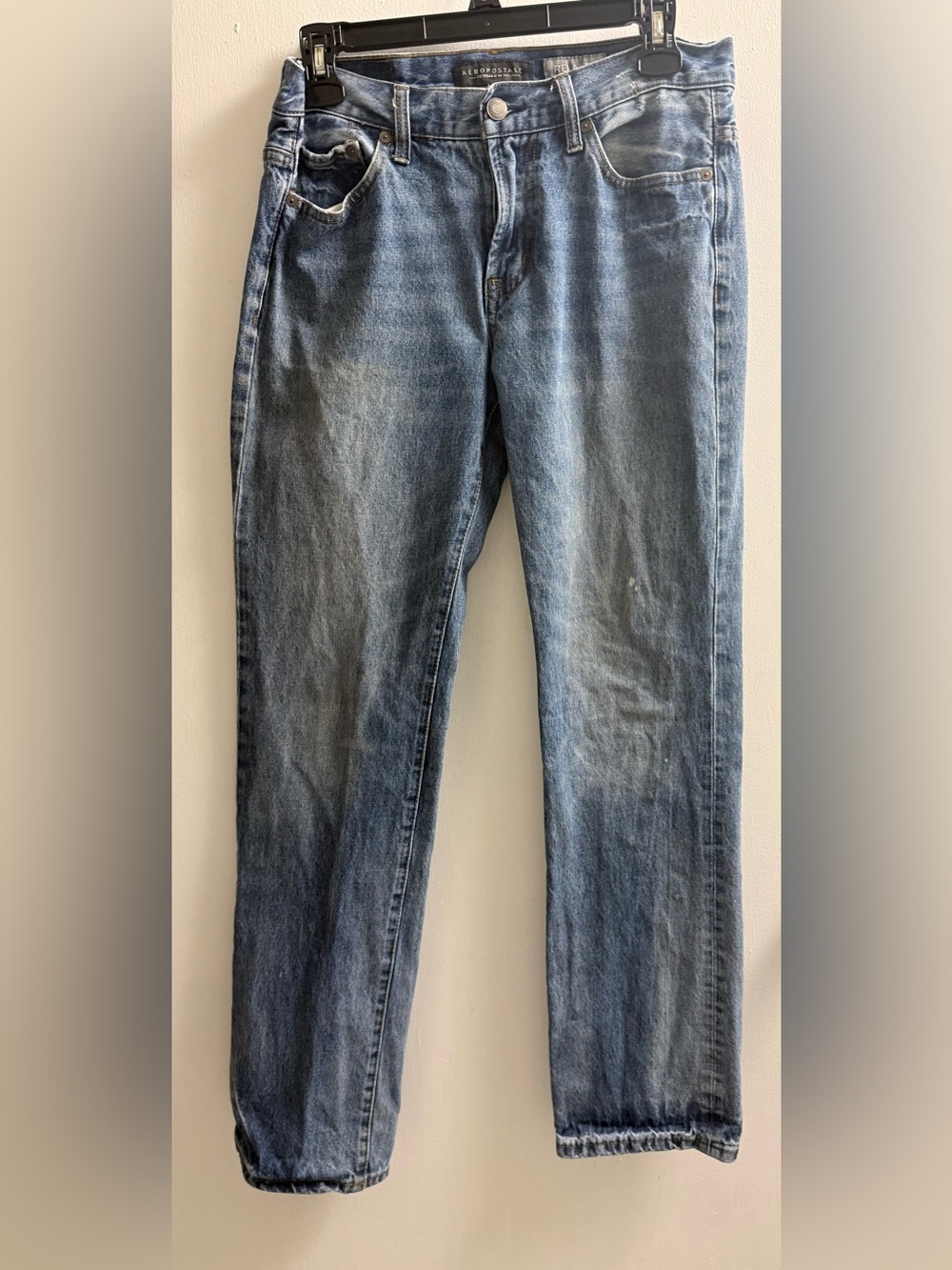 Aeropostale Women's Faded Blue Straight Jeans